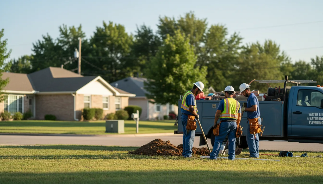 Residential water line and bathroom plumbing service in Crane, MO